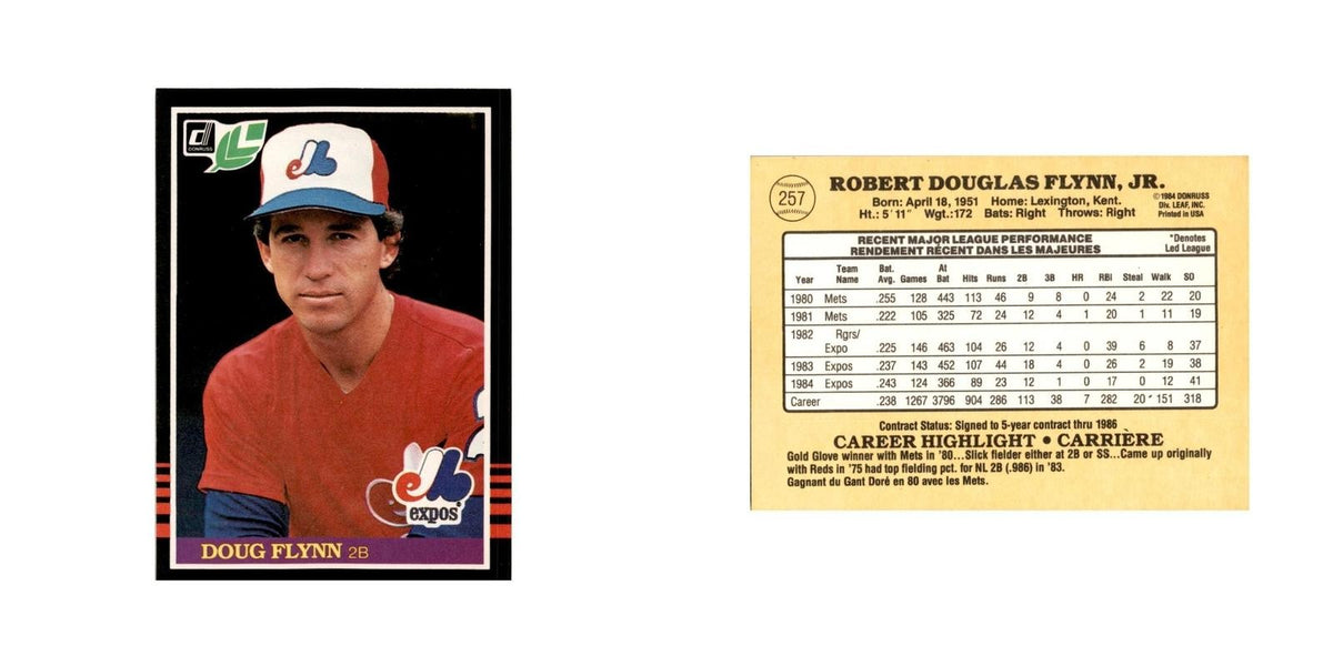 Doug Flynn 1985 Leaf #257 Montreal Expos Baseball Card NM