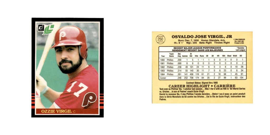 Ozzie Virgil 1985 Leaf #250 Philadelphia Phillies Baseball Card NM