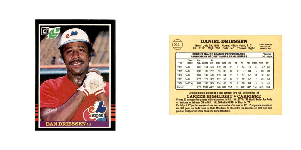 Dan Driessen 1985 Leaf #255 Montreal Expos Baseball Card NM