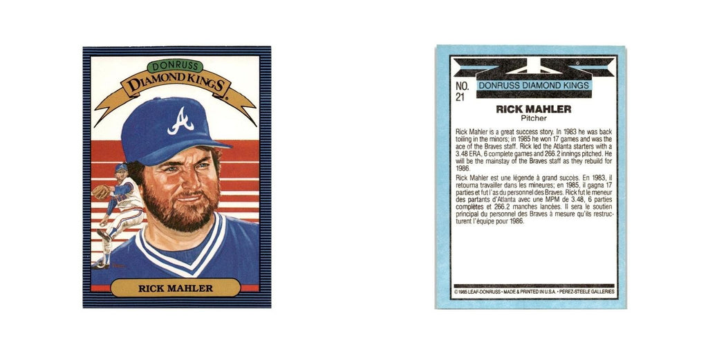 Rick Mahler 1986 Leaf #21 Atlanta Braves Baseball Card NM