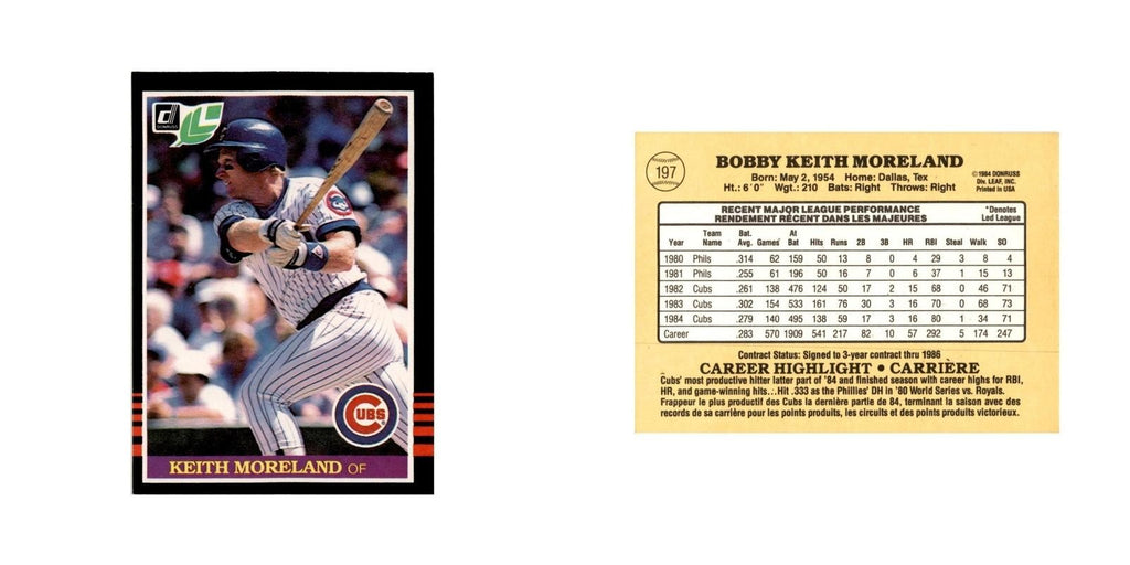 Keith Moreland 1985 Leaf #197 Chicago Cubs Baseball Card NM