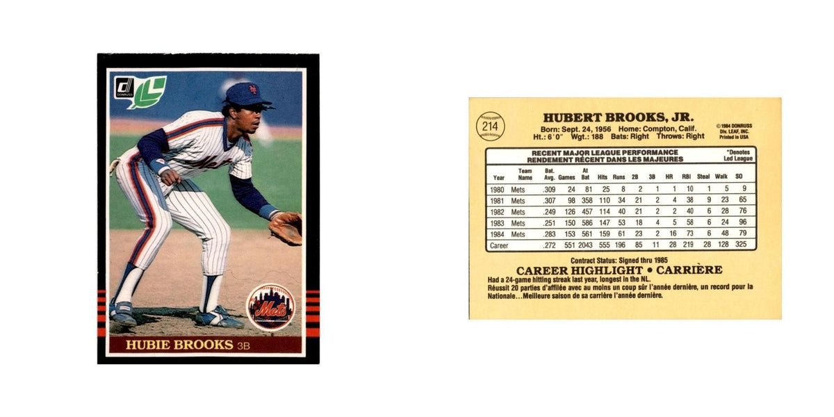 Hubie Brooks 1985 Leaf #214 New York Mets Baseball Card NM