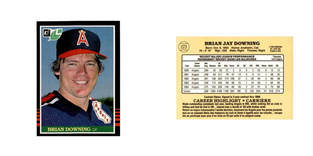 Brian Downing 1985 Leaf #223 California Angels Baseball Card NM