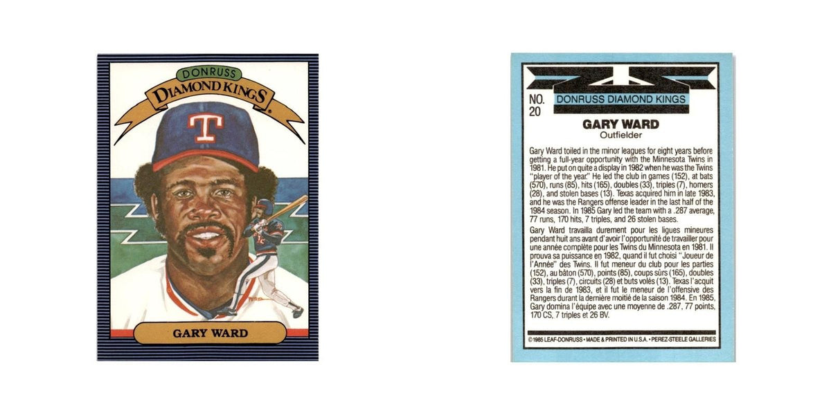 Gary Ward 1986 Leaf #20 Texas Rangers Baseball Card NM