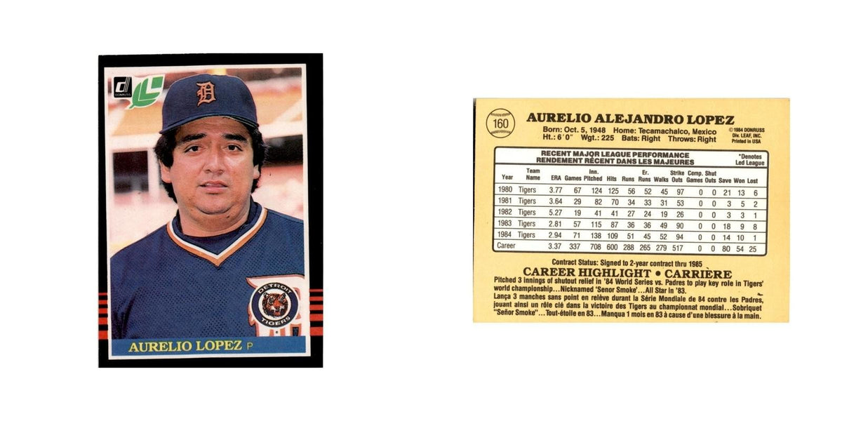Aurelio Lopez 1985 Leaf #160 Detroit Tigers Baseball Card NM
