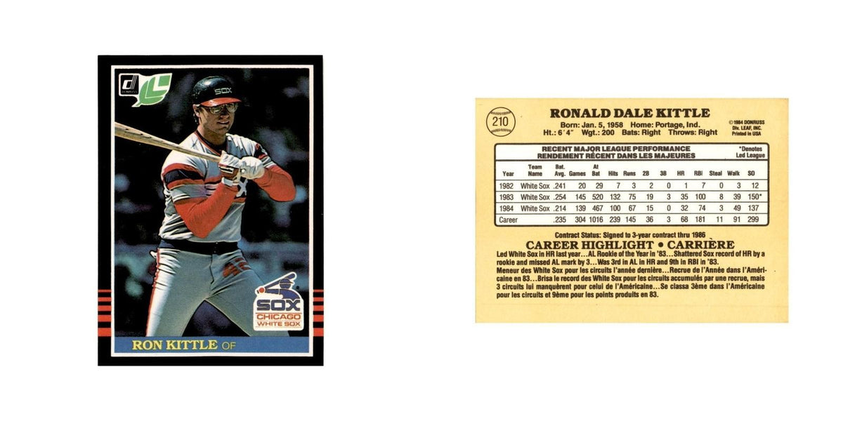 Ron Kittle 1985 Leaf #210 Chicago White Sox Baseball Card NM