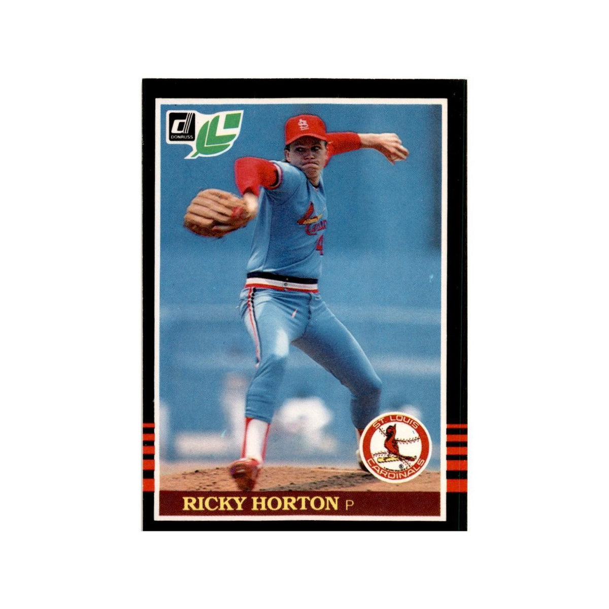Ricky Horton Rookie 1985 Leaf #253 St. Louis Cardinals Baseball Card NM