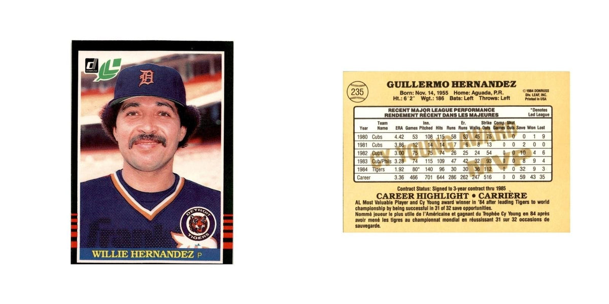 Willie Hernandez 1985 Leaf #235 Detroit Tigers Baseball Card NM