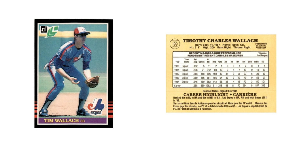 Tim Wallach 1985 Leaf #199 Montreal Expos Baseball Card NM