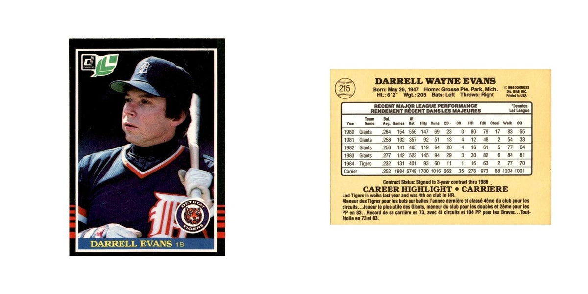 Darrell Evans 1985 Leaf #215 Detroit Tigers Baseball Card NM
