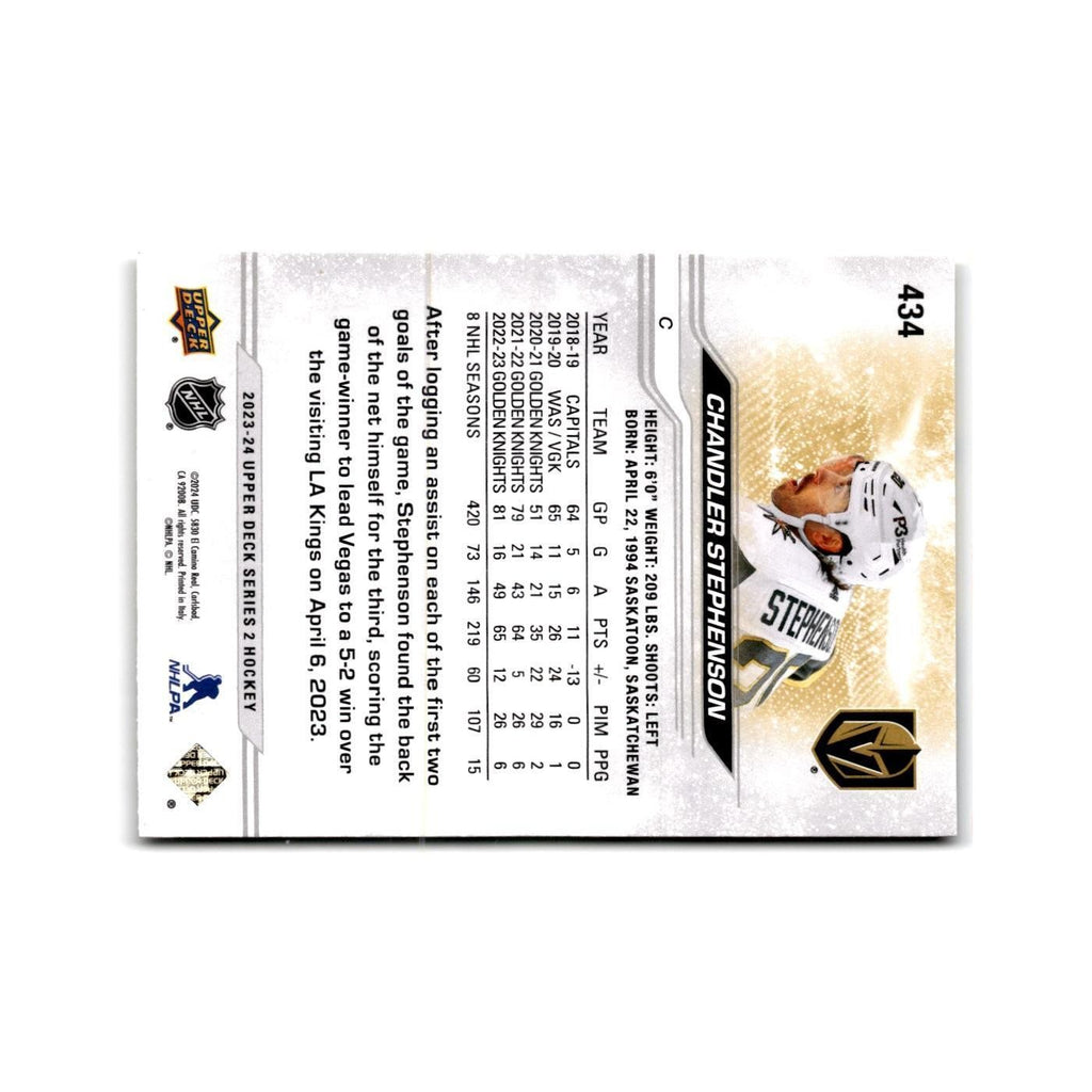 2023 Upper Deck Chandler Stephenson Vegas Golden Knights #434