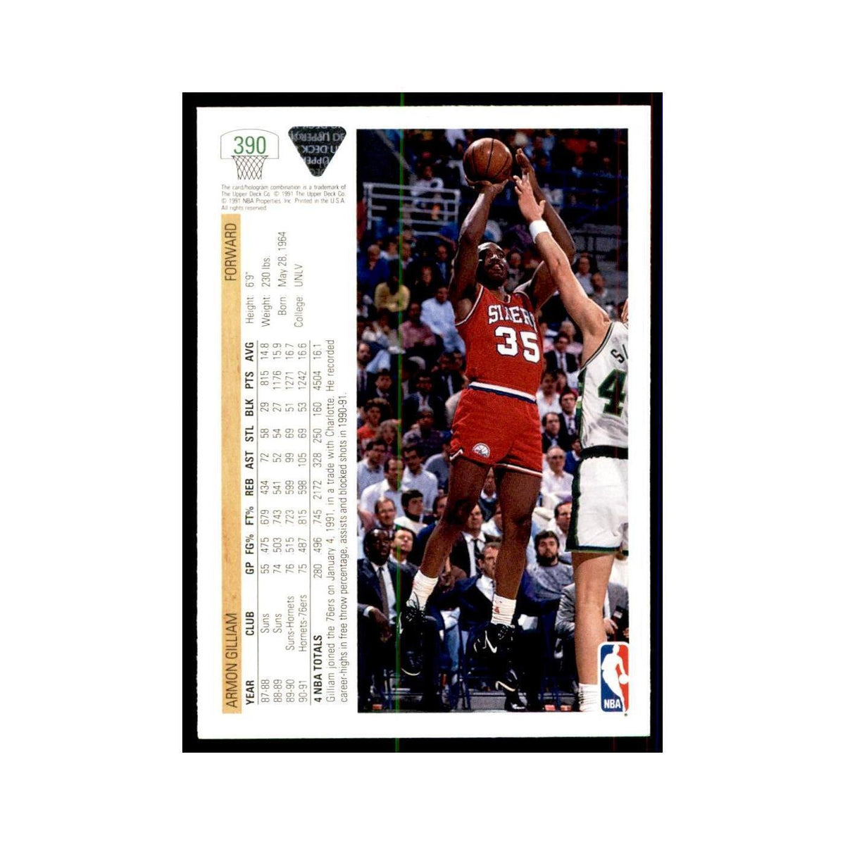 1991 Upper Deck Armon Gilliam Basketball Cards #390
