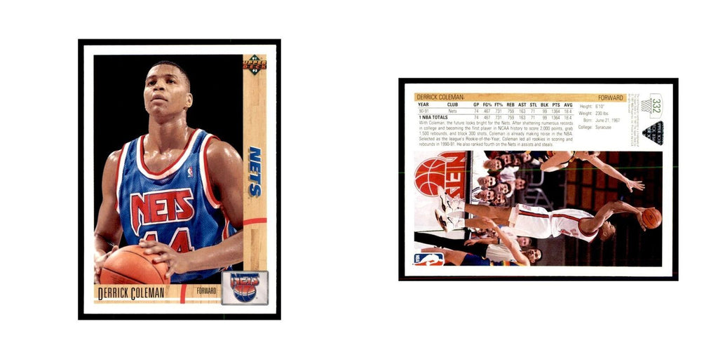 1991 Upper Deck Derrick Coleman Basketball Cards #332