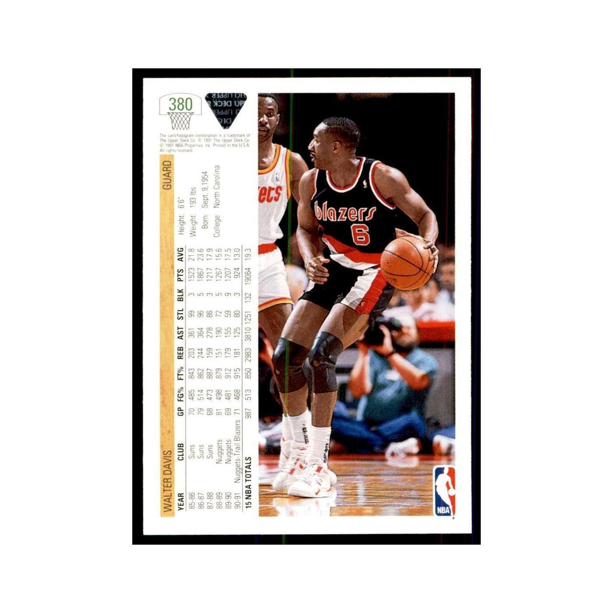 1991 Upper Deck Walter Davis Basketball Cards #380