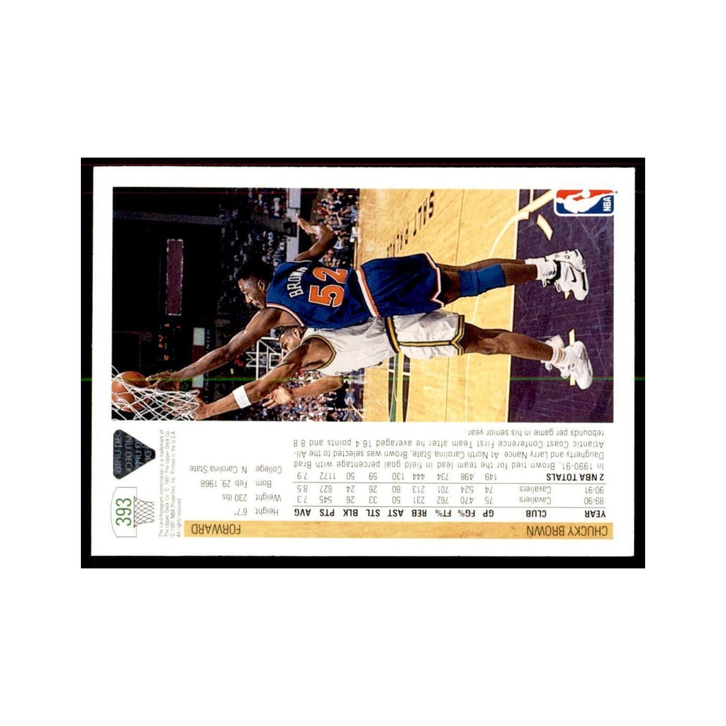 1991 Upper Deck Chucky Brown Basketball Cards #393