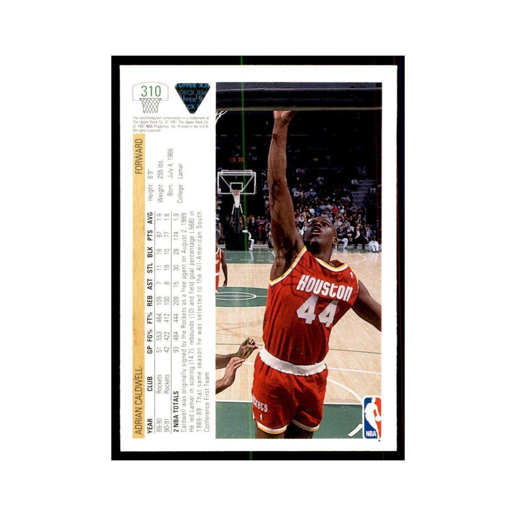 1991 Upper Deck Adrian Caldwell Basketball Cards #310