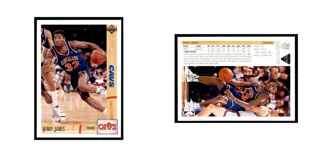 1991 Upper Deck Henry James Basketball Cards #369