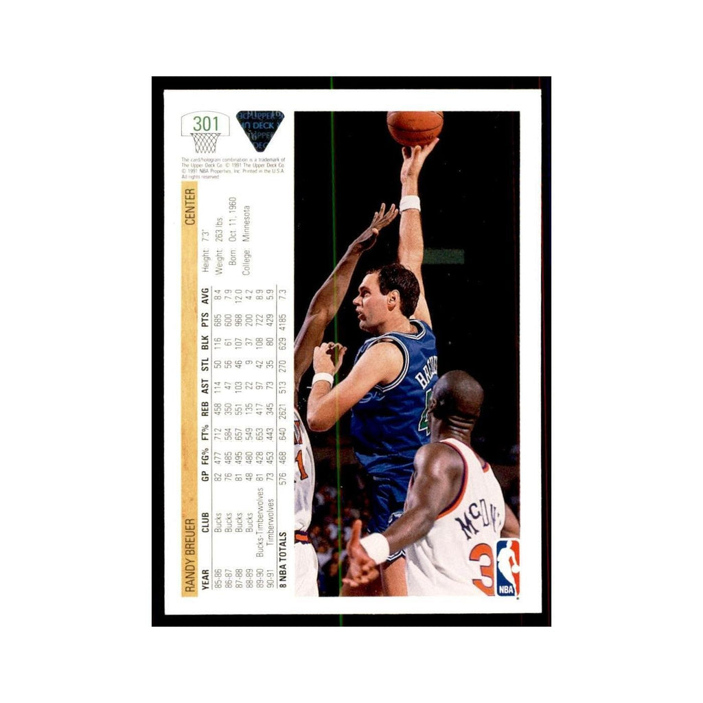 1991 Upper Deck Randy Breuer Basketball Cards #301