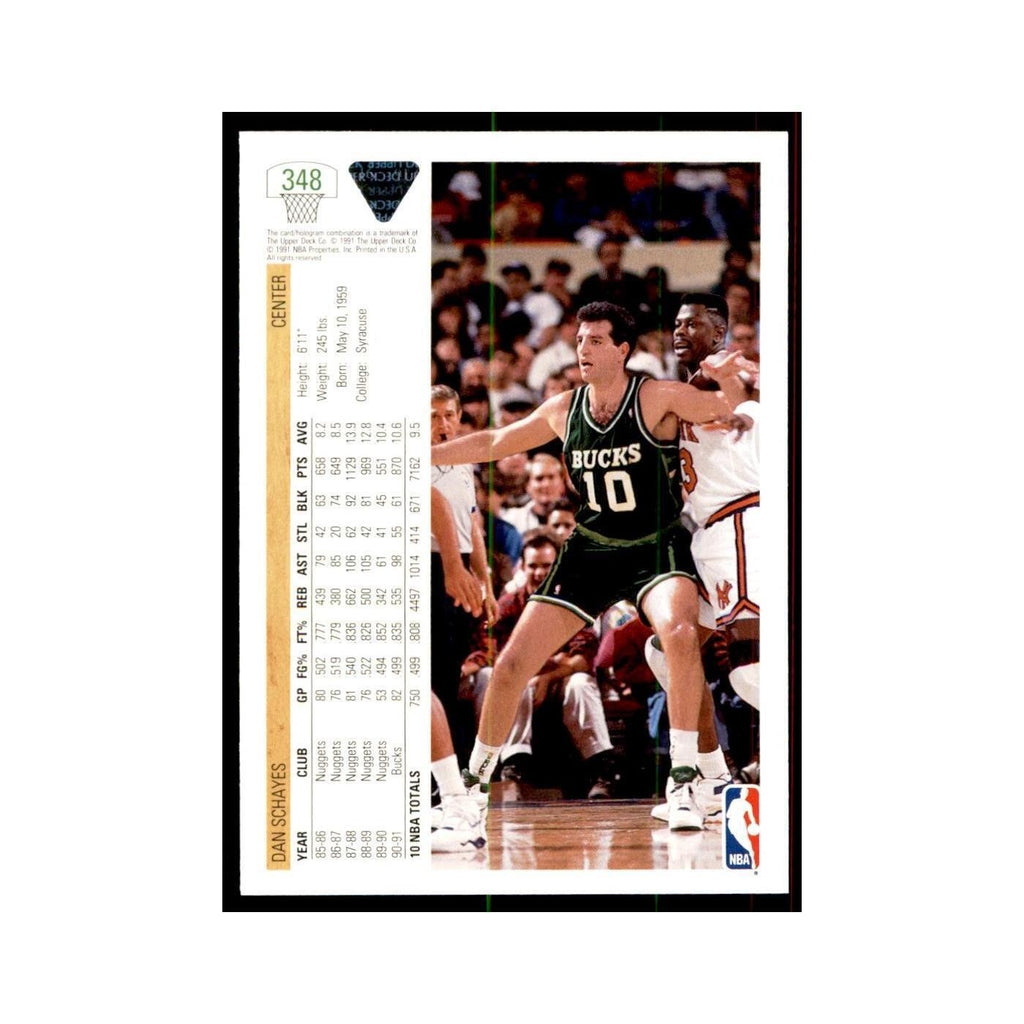 1991 Upper Deck Dan Schayes Basketball Cards #348