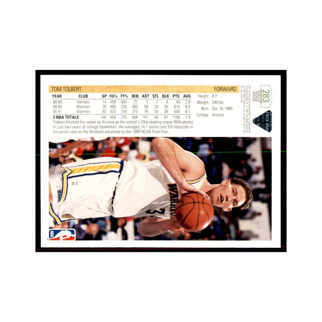 1991 Upper Deck Tom Tolbert Basketball Cards #283
