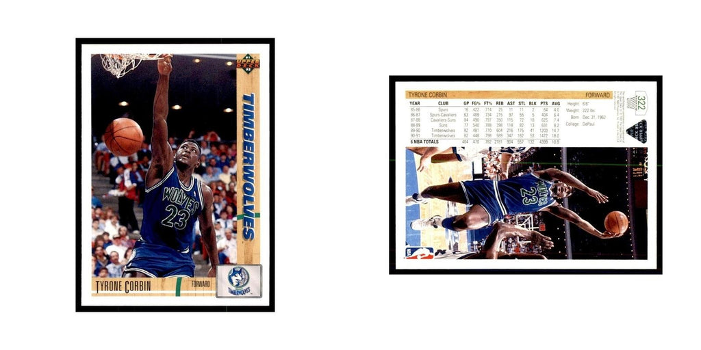 1991 Upper Deck Tyrone Corbin Basketball Cards #322
