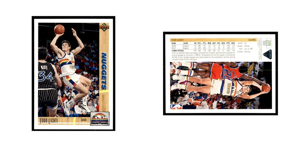 1991 Upper Deck Todd Lichti Basketball Cards #299