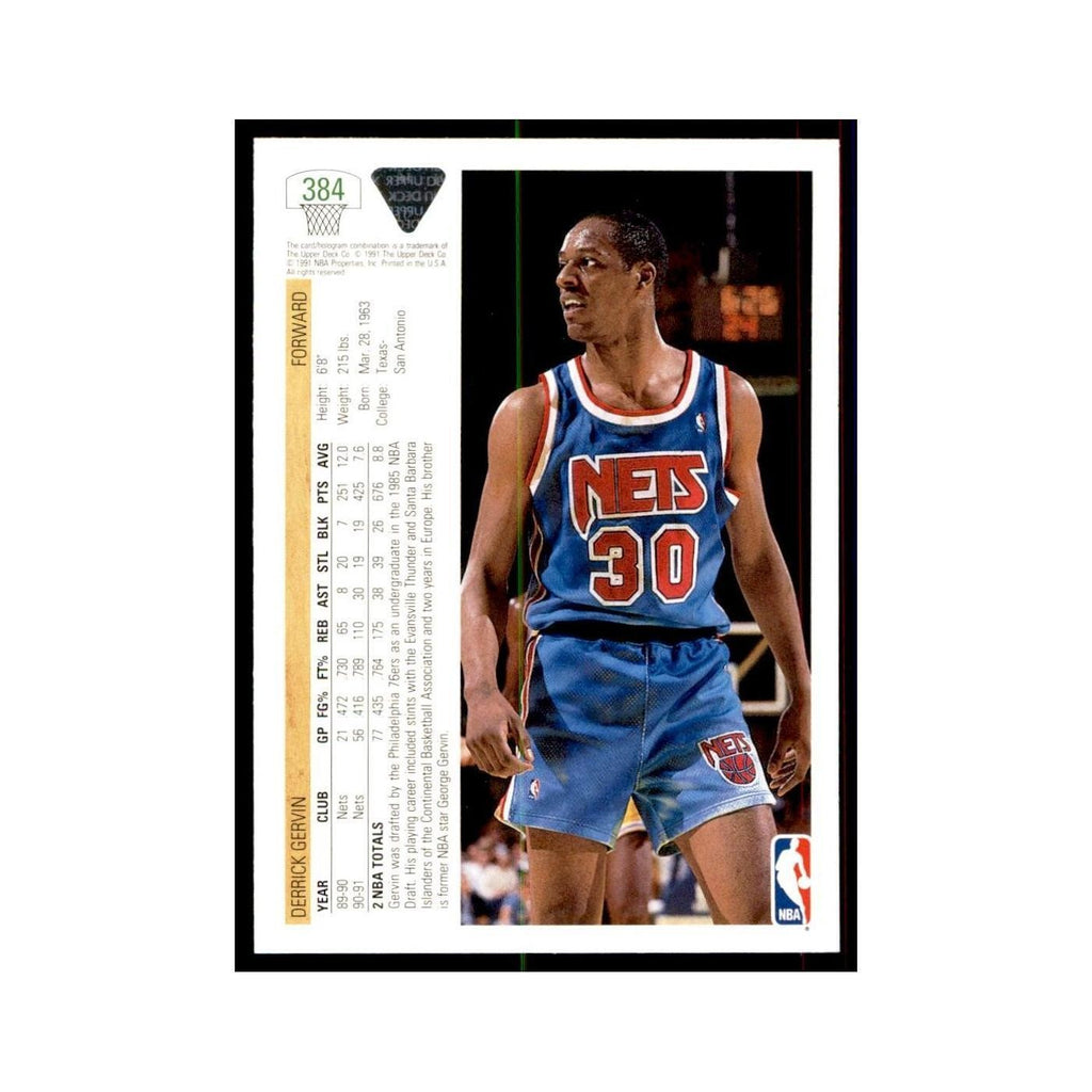 1991 Upper Deck Derrick Gervin Basketball Cards #384