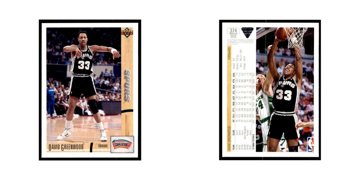 1991 Upper Deck David Greenwood Basketball Cards #374