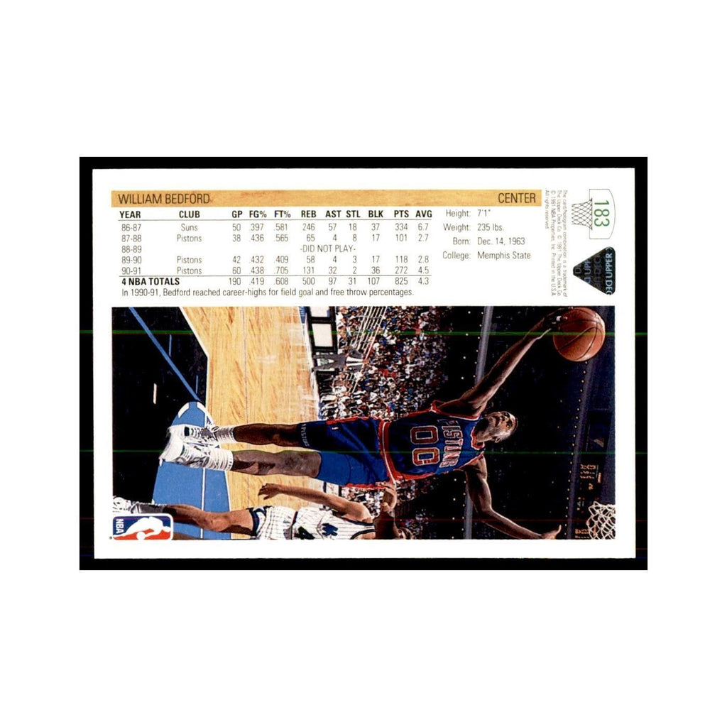 1991 Upper Deck William Bedford Basketball Cards #183