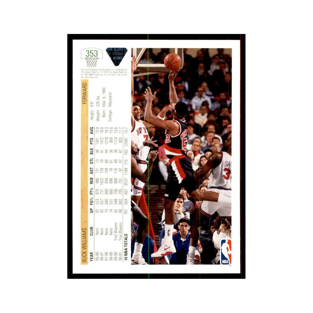 1991 Upper Deck Buck Williams Basketball Cards #353