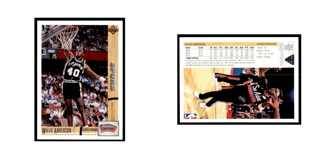 1991 Upper Deck Willie Anderson Basketball Cards #282