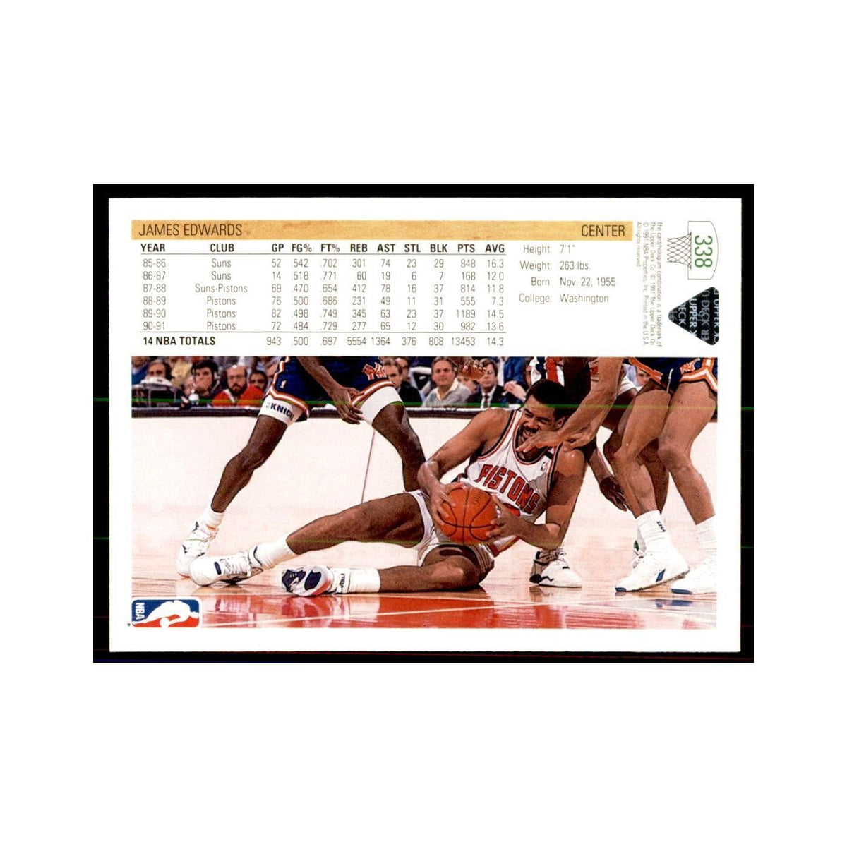 1991 Upper Deck James Edwards Basketball Cards #338
