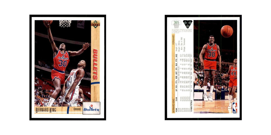 1991 Upper Deck Bernard King Basketball Cards #365
