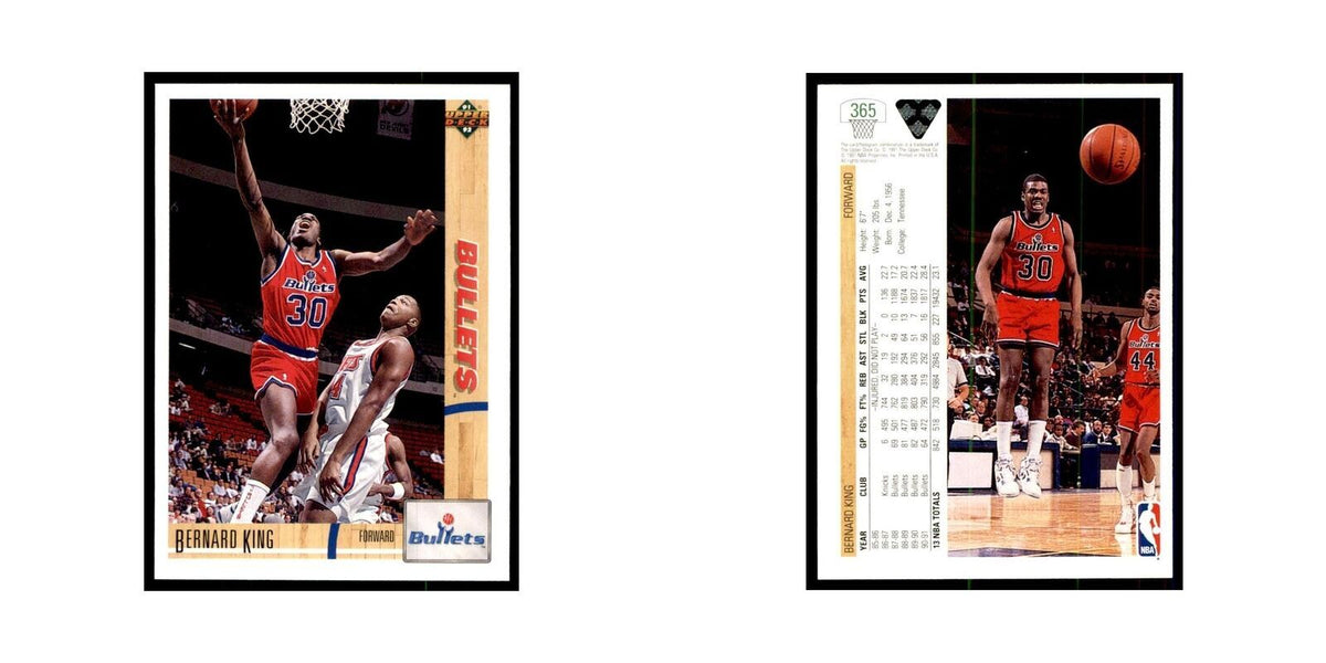 1991 Upper Deck Bernard King Basketball Cards #365