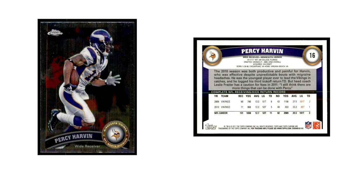 2011 Topps Chrome Percy Harvin Football Cards #16