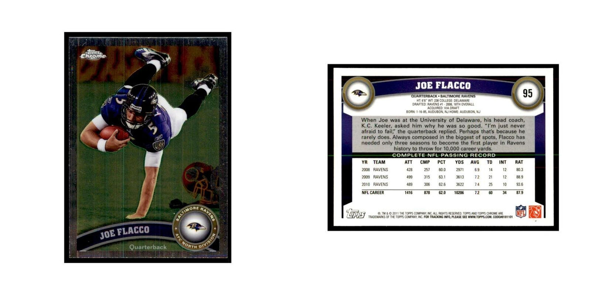 2011 Topps Chrome Joe Flacco Football Cards #95