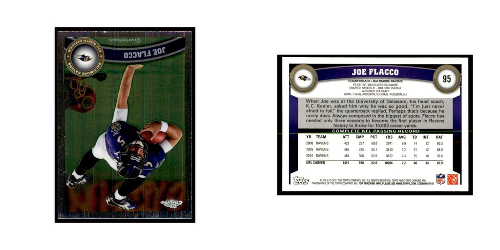 2011 Topps Chrome Joe Flacco Football Cards #95