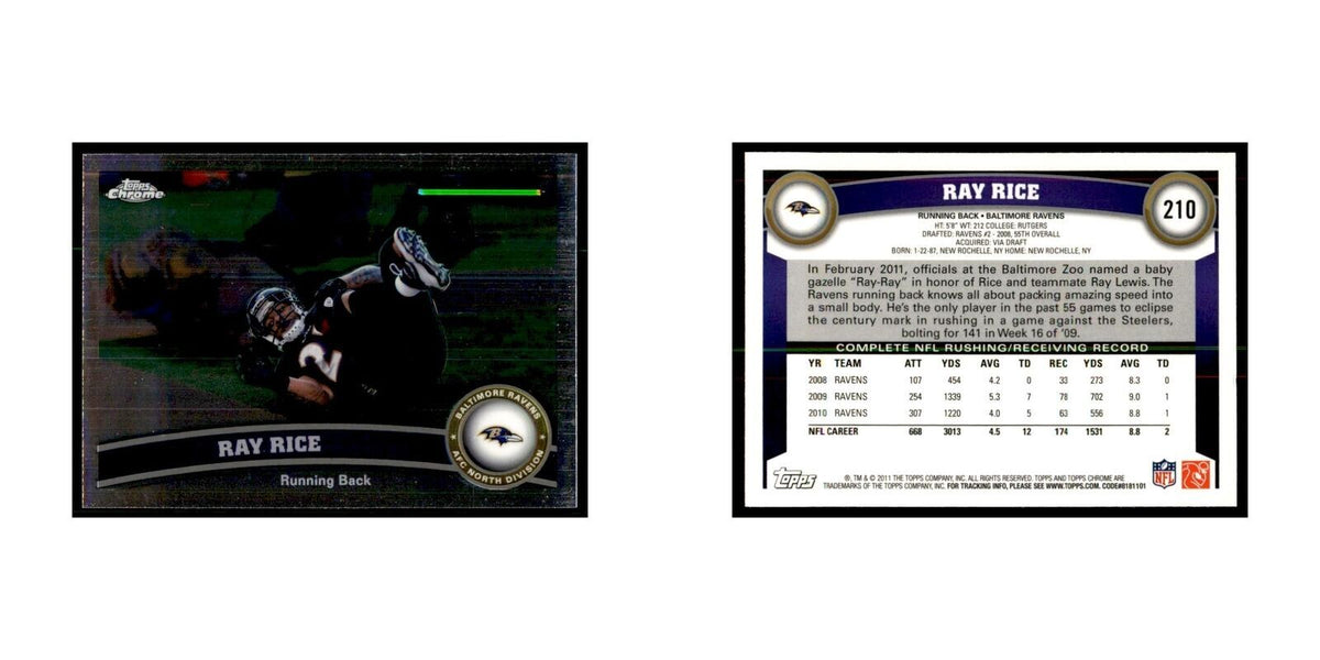 2011 Topps Chrome Ray Rice Football Cards #210