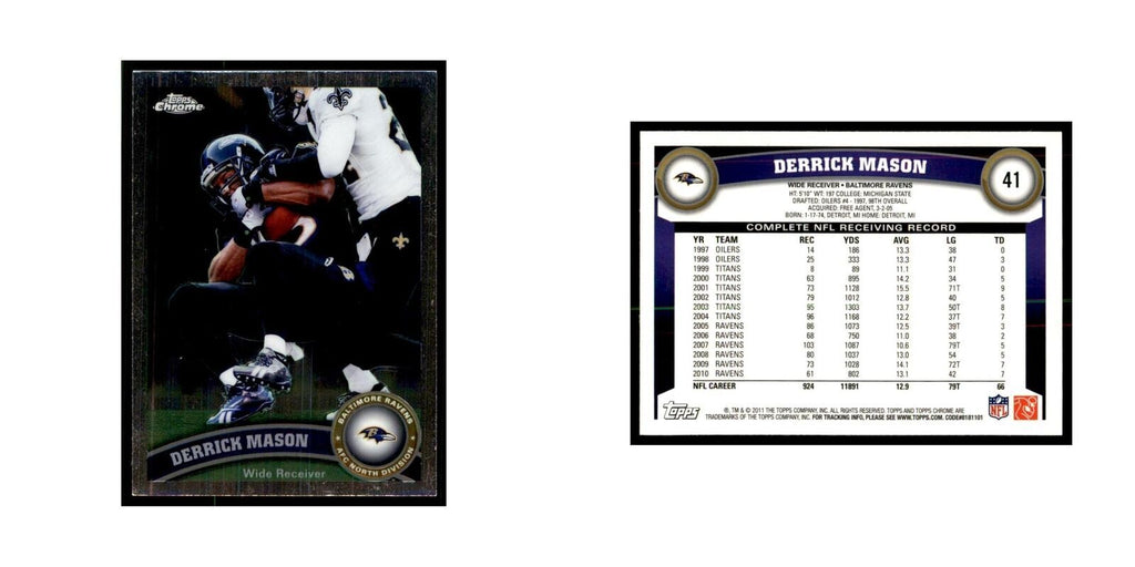 2011 Topps Chrome Derrick Mason Football Cards #41
