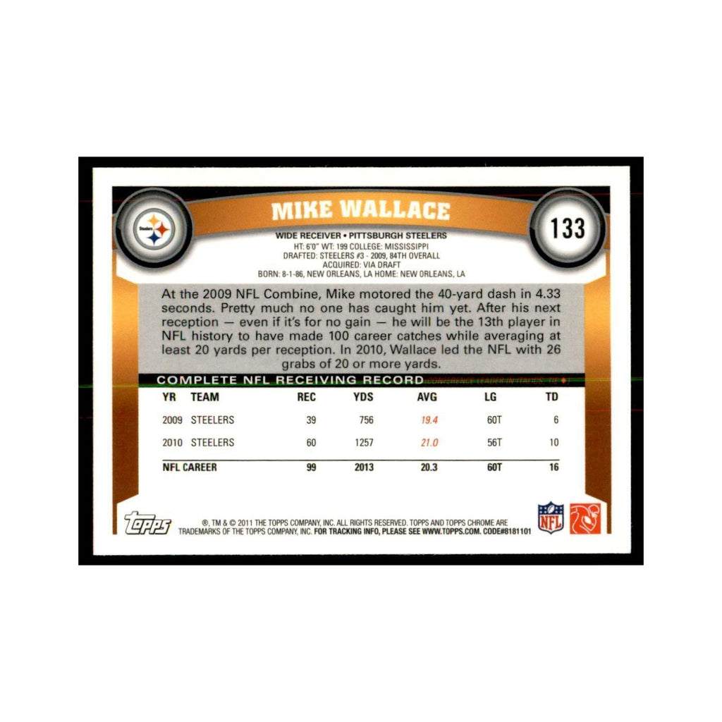 2011 Topps Chrome Mike Wallace Football Cards #133