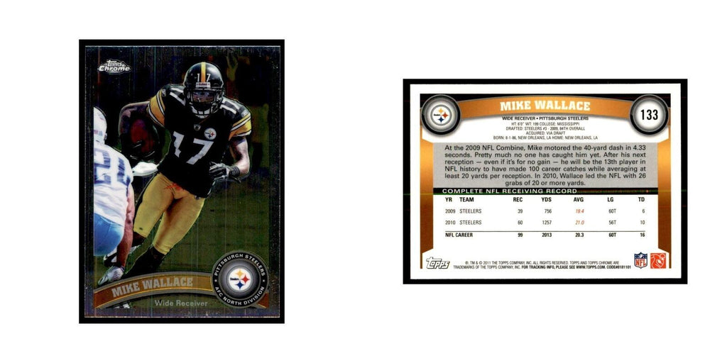 2011 Topps Chrome Mike Wallace Football Cards #133