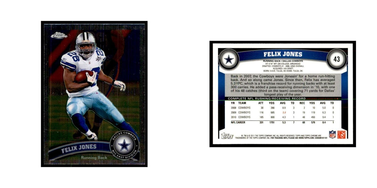 2011 Topps Chrome Felix Jones Football Cards #43