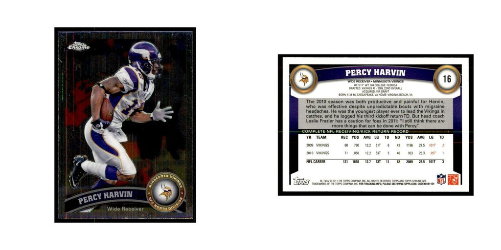 2011 Topps Chrome Percy Harvin Football Cards #16