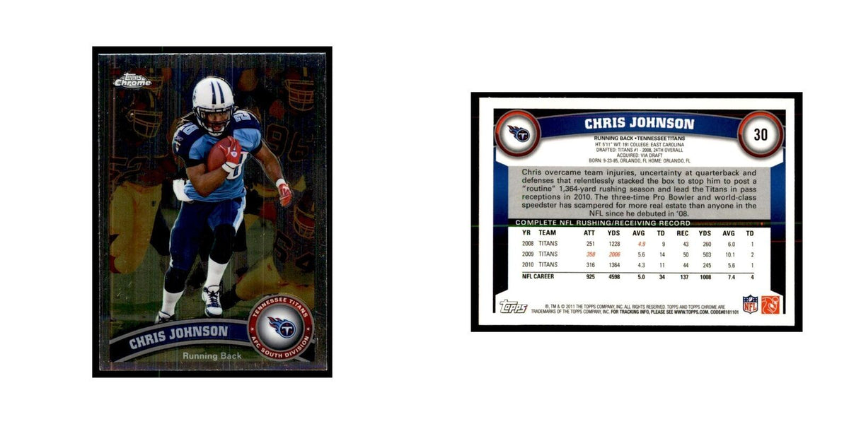2011 Topps Chrome Chris Johnson Football Cards #30