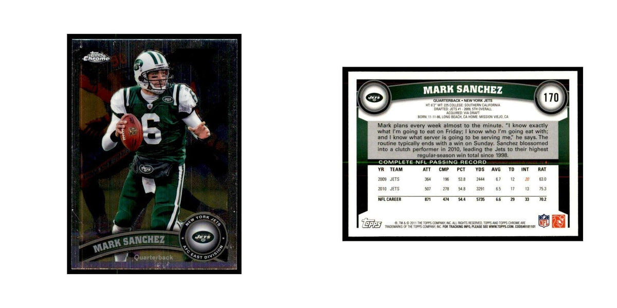 2011 Topps Chrome Mark Sanchez Football Cards #170