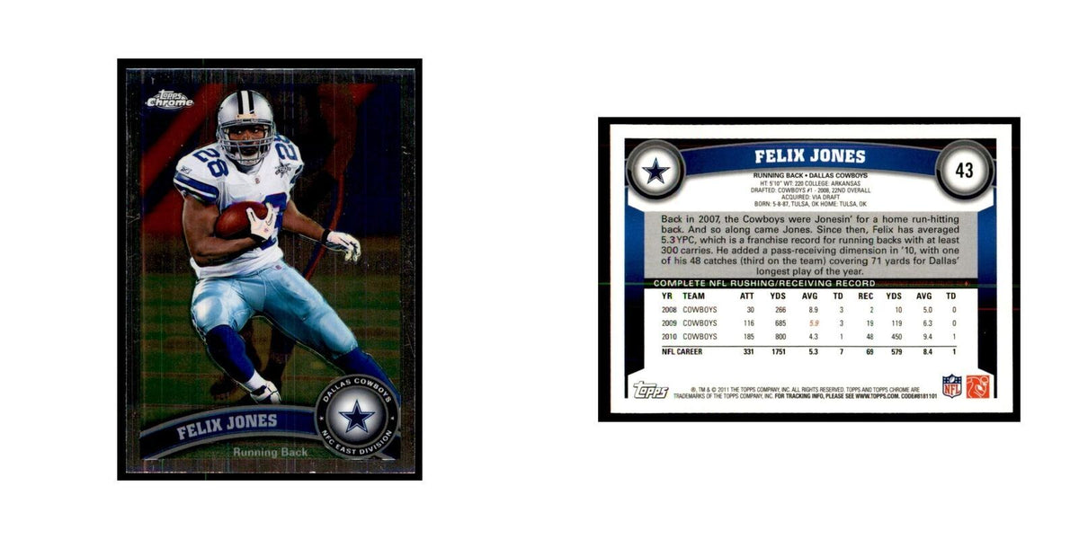 2011 Topps Chrome Felix Jones Football Cards #43