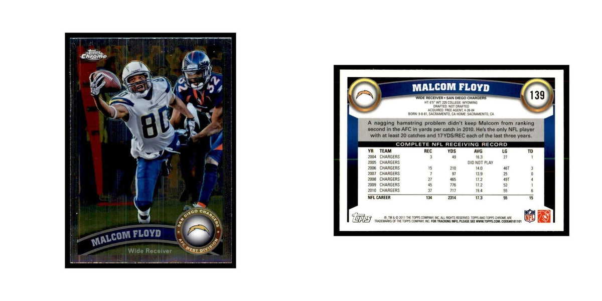 2011 Topps Chrome Malcom Floyd Football Cards #139