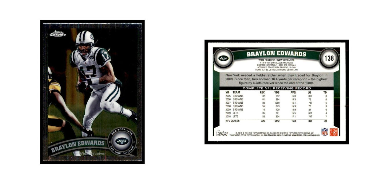 2011 Topps Chrome Braylon Edwards Football Cards #138