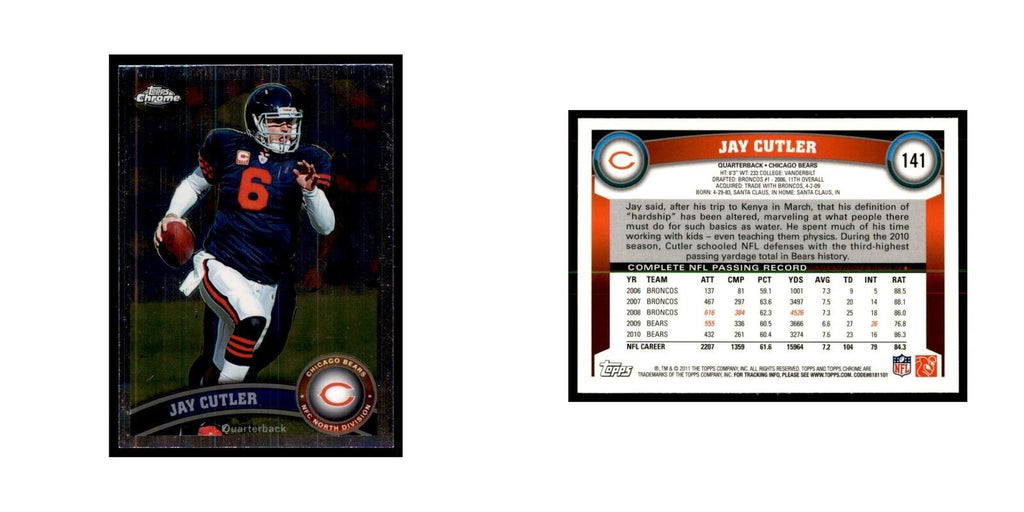 2011 Topps Chrome Jay Cutler Football Cards #141