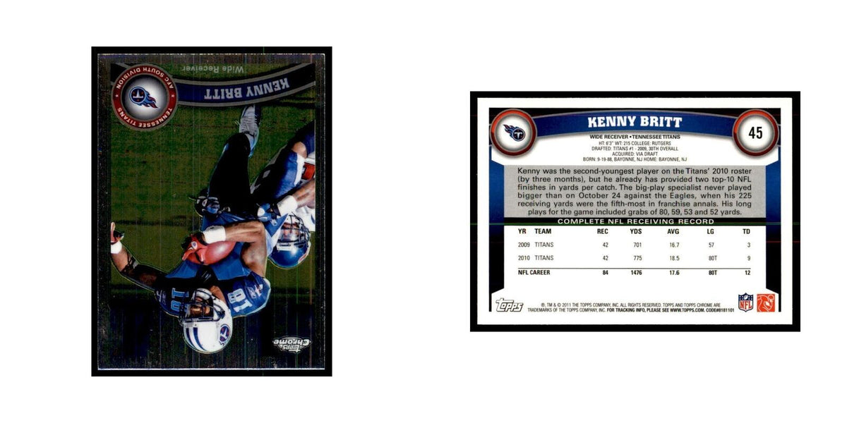 2011 Topps Chrome Kenny Britt Football Cards #45